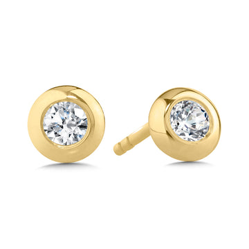 14K Yellow Gold Diamond Links Diamond Solitaires
